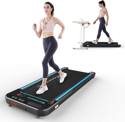 CITYSPORTS Under Desk Treadmill Walking Pad Treadmill, Slim & Portable Treadmill with Remote & Dual LED Display - Black