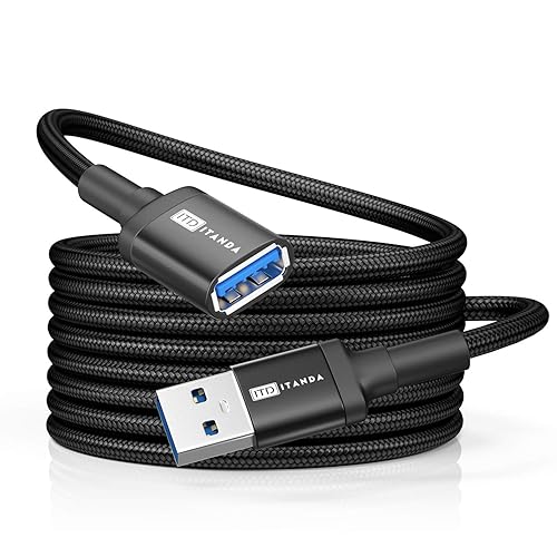 10FT USB Extension Cable USB 3.0 Extension Cord Type A Male to Female - Black