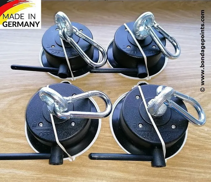 BDSM bondage set, 4x strong points, new (mobile St. Andrew's Cross, ankle cuffs/handcuffs, footcuffs/handcuffs, door/wall/bed suction cups)