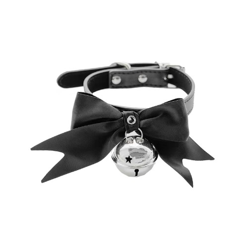 Gothic Leather Choker Collar for Women Punk Style Adjustable Bell Necklace Emo Costume Party Accessory Multi Functional Spiked Choker Collar Perfect for Nightclub and Themed Events