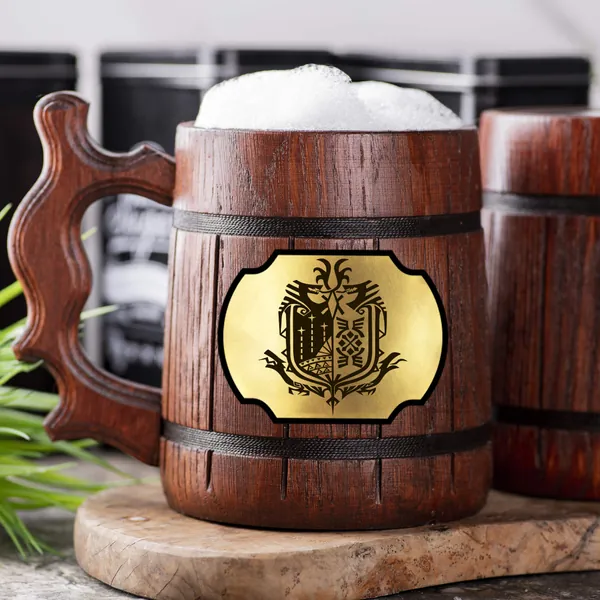 Monster Hunter World Wooden Beer Mug. MHW Beer Mug. Gamer Mug. Monster Hunter Tankard. Gift For Him. Beer Stein Wood Gamer Gift #108/0.6L / 22 ounces - 