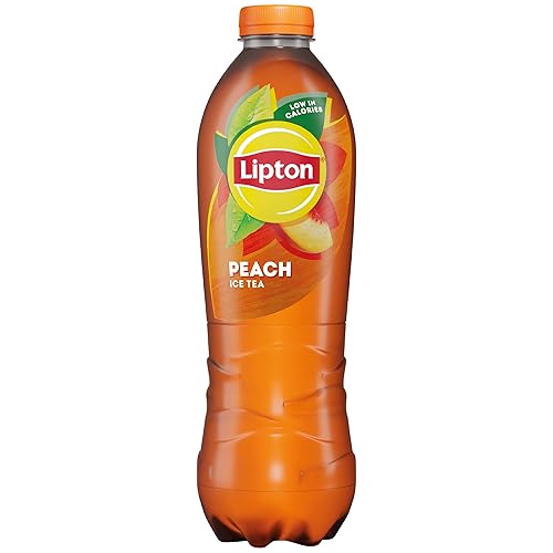 Lipton​ Peach Bottled Ice Tea 1.25 L, low calorie​ soft drink​, 100% black tea extract​ (Pack of 6) - Peach - 1.25L (Pack of 6)