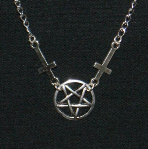 Double Cross Pentagram Pendant Necklace