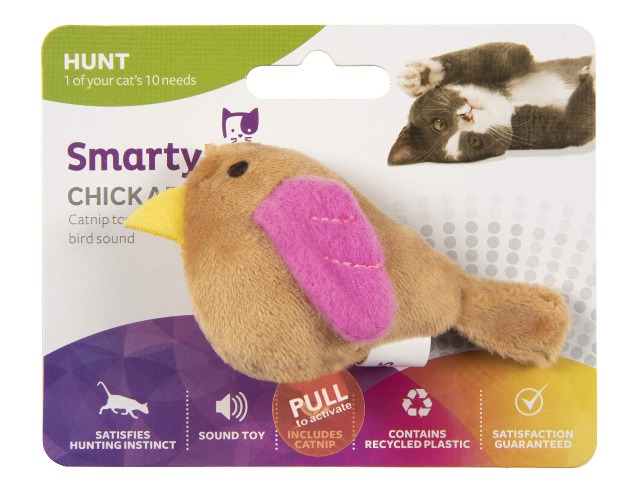 SmartyKat Electronic Sound Bird Toys for Cats & Kittens, Battery Powered, Mimics Sound of Real Prey, Fun & Interactive Play - Multiple Styles - Chickadee Chirp