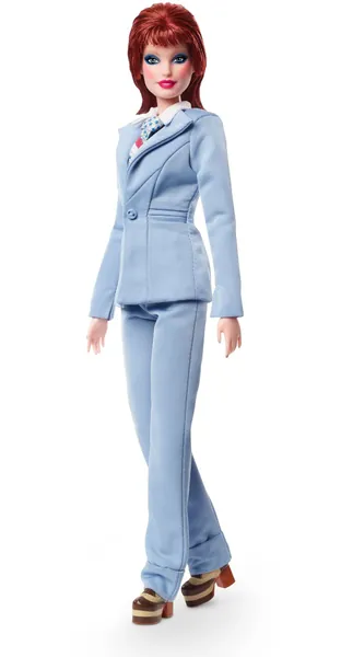 Barbie Signature David Bowie Barbie Doll (11.5-in, Red Hair) Posable, Wearing Blue Suit, with Doll Stand and Certificate of Authenticity, Gift for Collectors - 