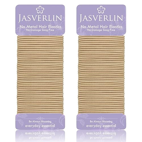 JASVERLIN 2mm Light Blonde Elastics Hair Ties