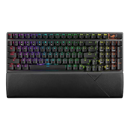 ASUS ROG Strix Scope II 96 Wireless Gaming Keyboard, Tri-Mode Connection, Dampening Foam & Switch-Dampening Pads, Hot-Swappable Pre-lubed ROG NX Snow Switches, PBT Keycaps, RGB-Black - NX Snow