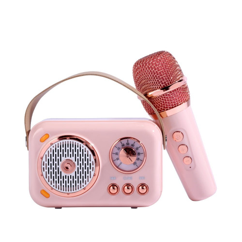 Retro Mini Karaoke Machine - Blush Pink