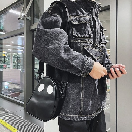 Ghost PU Shoulder Bag - Cool Black