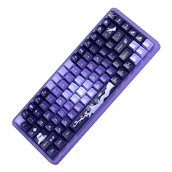 Cute Ghost Theme keycaps 158 Key PBT keycaps Cherry Custom keycap Set is Suitable for 61/87/104/108 Cherry MX Switch and Other Mechanical Keyboards (Ghost) - ghost