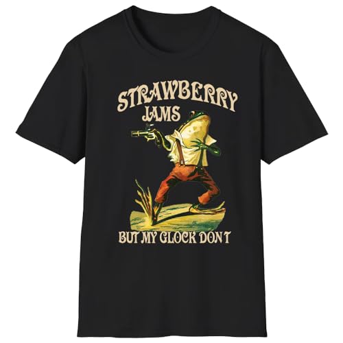 Strawberry Jams But My Don't T-Shirt, Strawberry Jams But My Don't Shirt, Funny Strawberry Lover Tee - Large - Black