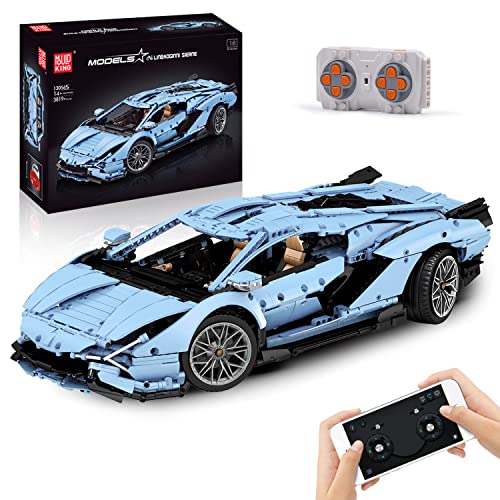 Mould King 13056sd Technik Speed Champions Ferngesteuert Rennwagen Bausteine Sportwagen klemmbausteine Modell-Bauset mit Nachtlichttasche Als Spielzeug/Sammlerstücke (3868 Teile)