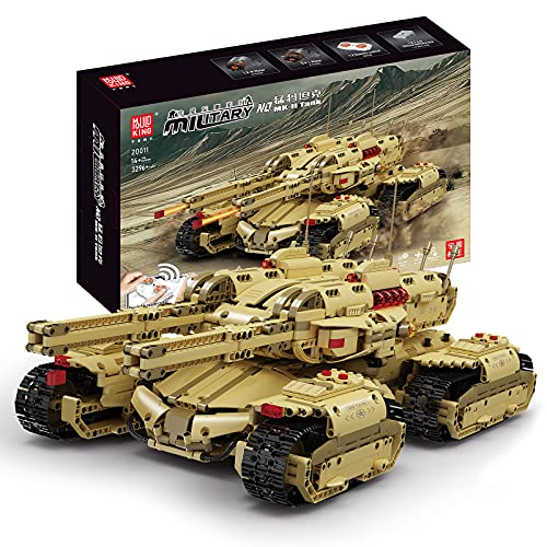 Mould King 20011 Technologie MOC MK-Ⅱ Baustein Tank, dynamische Version des Kriegsserienmodells (Fernbedienung & APP Steuerung R/C) Panzer Montagesatz, kompatibel mit , unisex