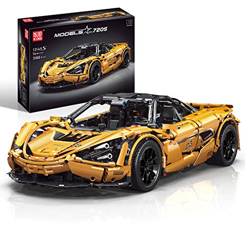 Mould King 13145S Technic Speed Champions Sport Rennwagen Bausätze Spielzeug 1:8 McLaren 720S Sportwagen Modell, Erwachsene Sammlerauto Bausätze für Fans Erwachsene (3149 Teile)