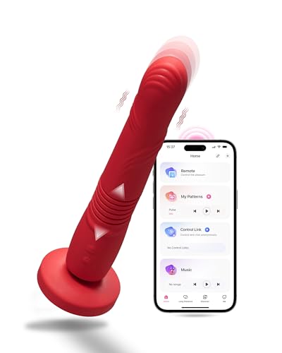 LOVENSE Gravity G Spot Thrusting Vibrator, App Remote Control G-Spot Vibrator for Women Rechargeable G Spot Dildo Thrusting & Vibrating Modes, Bluetooth Adult Sex Toys for Couples Play