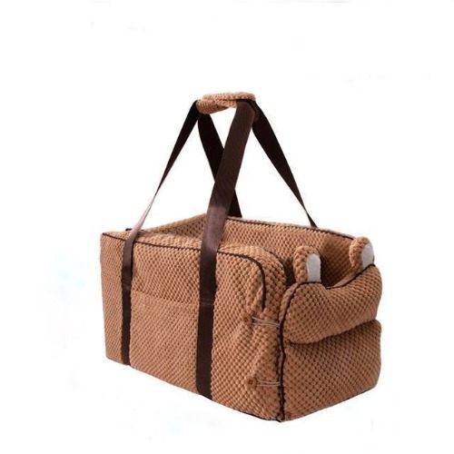2-in-1 Portable Pet Carrier & Dog Car Seat Booster - Brown / United States / 42x22x20cm