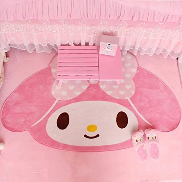 Your store New Cute Cartoon My Melody Carpet Anime 100x160CM Home Soft Fur Rugs Children Girls Bedroom Living Room Floor Mat Doormat Decor - 
