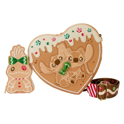 ANGEL AND STITCH GINGERBREAD HEART CROSSBODY BAG - LILO AND STITCH | Default Title