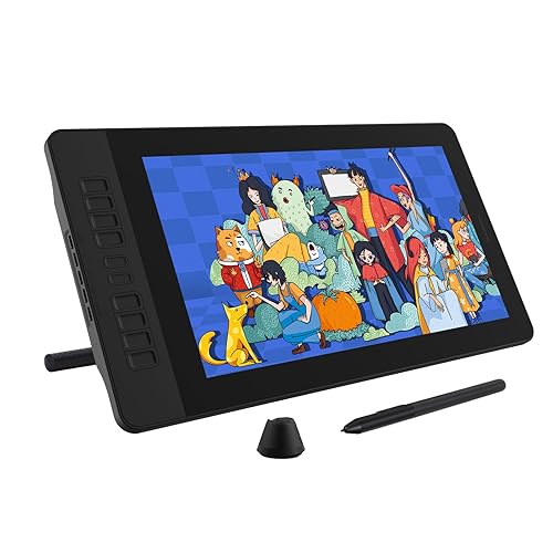 Drawing Tablet with Screen GAOMON PD1561 Drawing Monitor Art Tablet with Adjustable Stand, 10 Shortcut Keys, Tilt Support, Battery-Free Pen, 15.6-inch Graphics Tablet for Mac, Windows PC - 15.6 inch - PD1561 Upgrade