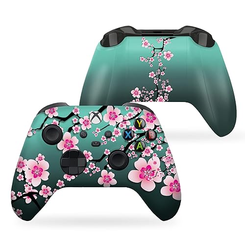 DreamController Cherry Blossom Custom X-box Controller Wireless compatible with X-box One/X-box Series X/S Proudly Customized in USA with Permanent HYDRO-DIP Printing (NOT JUST A SKIN) - Non-Modded - Front & Back Print - CHERRY BLOSSOM