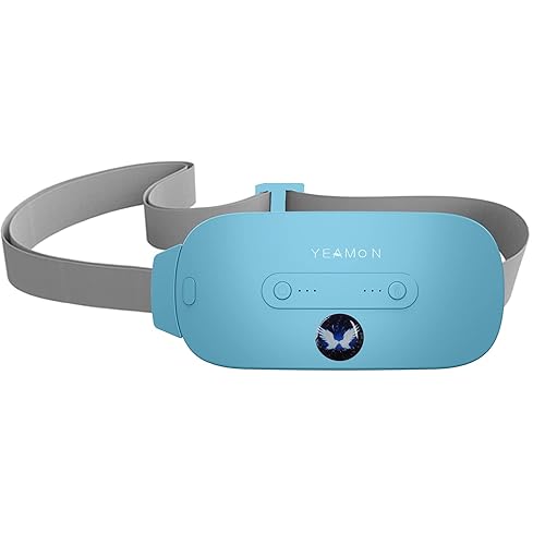 Portable Cordless Fast Heating Pad, Electric Waist Belt Device with 3 Heat Levels and 3 Massage Modes, Back or Belly Heating Pad for Women and Girl - Blue