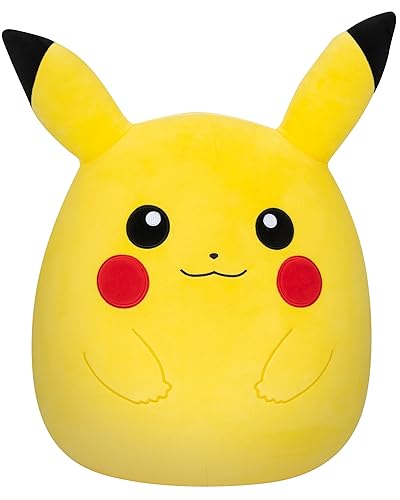 Squishmallows Pokemon 14-Inch Pikachu Plush - Add Pikachu to Your Squad, Ultrasoft Stuffed Animal Large Plush, Official Kelly Toy Plush - Pikachu 14-inch