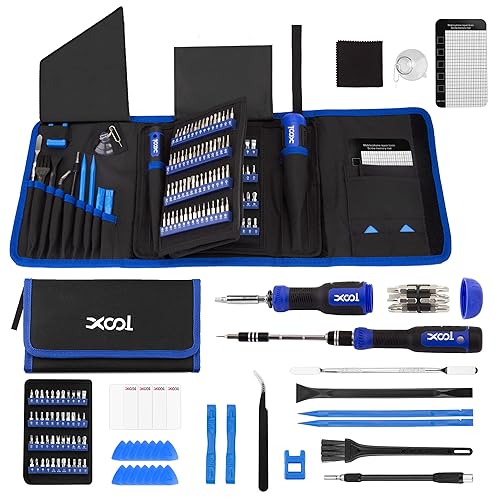XOOL 200 in 1 Precision Screwdriver Kit, Electronics Repair Tool Magnetic Driver Kit with 164 Bits, Flexible Shaft, Extension Rod for Computer, iPhone, Laptop, PC, PS4, Xbox, Nintendo - 200 in 1 - Blue