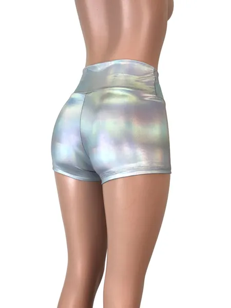 Opal High-Waisted Holographic Booty Shorts - Roller Derby, Festival, Rave Clothing