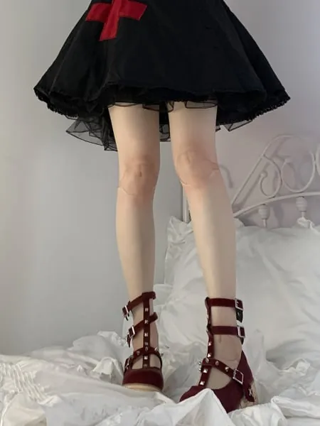 [$8.29]Knee and Ankle Joints Print Flesh Color Tights