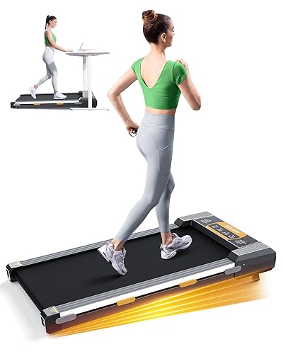 AKLUER Walking Pad with Incline, Under Desk Treadmill for Home, 2.5HP Portable Treadmills with Remote Control, 4 in 1 Incline Treadmill with LED Display - White