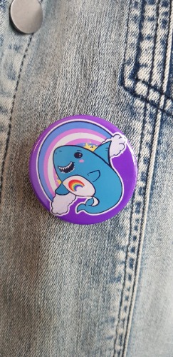 Pride Shark Pin Badge