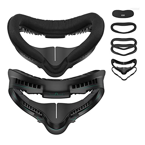 KIWI design Upgraded Face Cushion Fitness Accessories Compatible with Quest 2, with Facial Interface Leather Pad 2, Cloth Sports Pad, Glasses Spacer, and Lens Protector, Air-Circulation Design - sport face pad