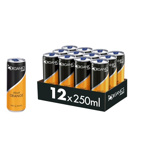 Organics by Red Bull Black Orange - 12er Palette Dosen - Bio-Erfrischungsgetränke 100% natürliche Zutaten, EINWEG (12 x 250 ml) - Orange - 250 ml (12er Pack)