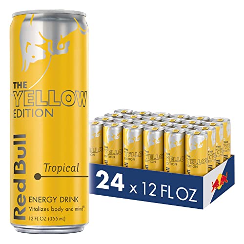Red Bull Energy Drink, Tropical, Yellow Edition, 12 fl oz (24 Pack) - Tropical - 12 oz., 24pk, (1x24)