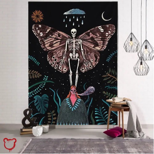 Black Death Moth Wall Art - 150X130 CM / Black