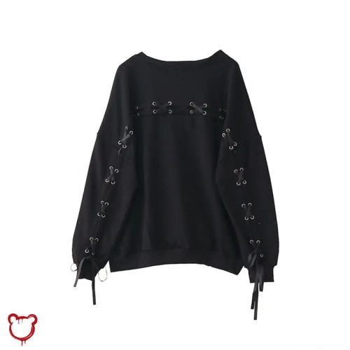 Black Oversized Lace Sweater