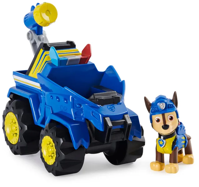 Paw Patrol, Dino Rescue Chase’s Deluxe Rev Up Vehicle with Mystery Dinosaur Figure - Dino Chase