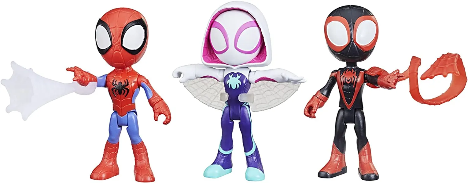 Marvel Spidey and His Amazing Friends 3 Pack, 4-Inch Scale Action Figures, Includes 3 Figures and 3 Accessories, Ages 3 And Up, Frustration Free Packaging (Amazon Exclusive)