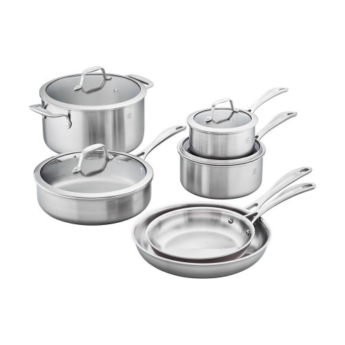 ZWILLING Spirit 3-ply 10-pc Stainless Steel Pots and Pans Set, Dutch Oven, Fry Pan - 10-pc
