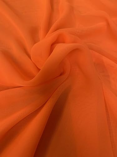 58/60 inch Orange Chiffon Fabric by The Yard - Orange
