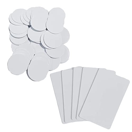 55 Pieces(50 Coins+5 Cards) NTAG215 NFC Card Tags Blank White PVC Card NFC Coin Cards Compatible with Tagmo and NFC Enabled Mobile Phones and Devices… - 55pcs(50coins+5cards)