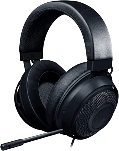 Razer Kraken, Auriculares con Cable para Juegos Multiplataforma (Controladores Optimizados de 50 mm, Micrófono Unidireccional Retráctil, Cable de Audio de 3,5 mm) Negro - Kraken - Negro
