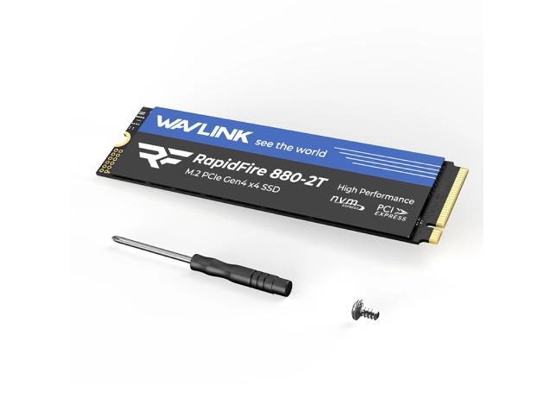 WAVLINK 2TB SSD, M.2 2280 PCIe Gen4x4 NVMe 1.3 Internal Gaming Solid State Drive with Cooling Sticker, Sequential Read/Write Speed up to 7,400/6,500MB/s, Compatible with Desktop/Laptop/PS5