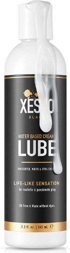 XESSO Water-Based Creamy White Lube, Unscented 8.3 fl.oz. Gel Glide for Sensitive Skin, Women & Men & Couples, Massage, Slippery, Made in US - Creamy 8.3 Fl Oz (Pack of 1)