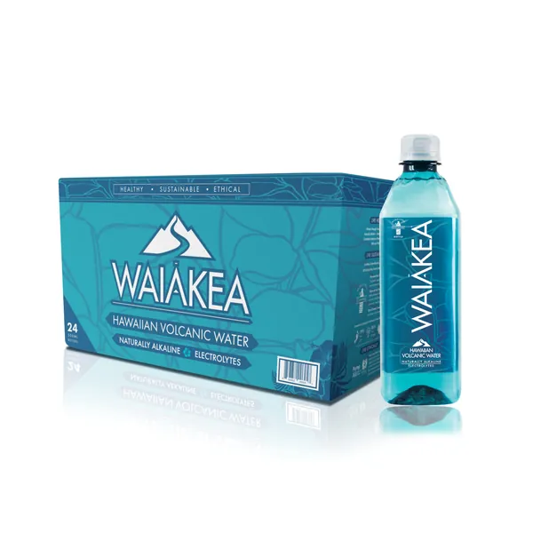 Waiakea Hawaiian Volcanic Water, Naturally Alkaline, 100% Recycled Bottle, 16.9 Fl Oz (Pack of 24) - 16.9 Fl Oz (Pack of 24)