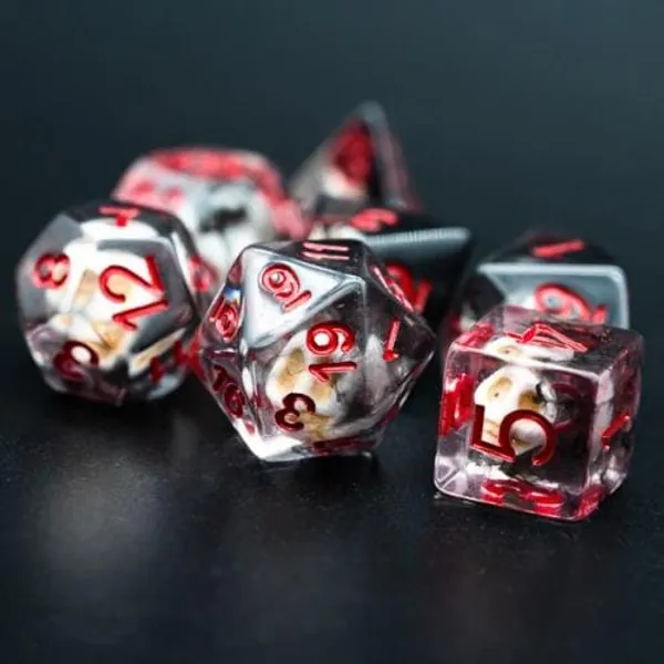 Black Death | dnd dice set for Dungeons and Dragons or Critical Role fans | gift for DM | d20 RPG polymer acrylic dice set würfel
