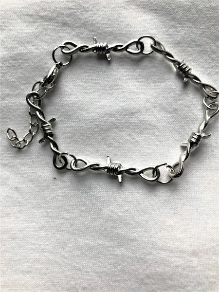 Barbed Wire Silver Bracelet  | emo goth cool fashion rock tattoo edgy