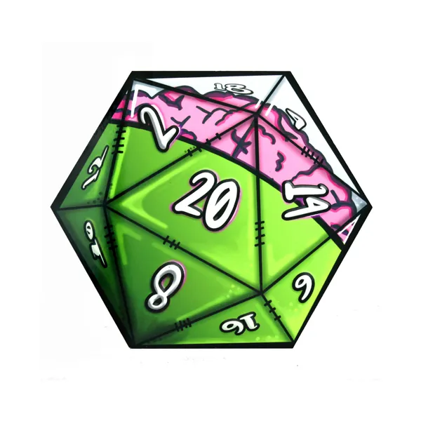 Frankenstein D20 dice coaster  -  dice shaped coaster- horror dice - brain dice - dungeon master gifts DM - dnd gift - dungeons and dragons