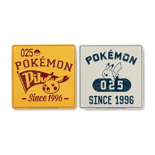 Pikachu Vintage Metal Signs (2-Pack)