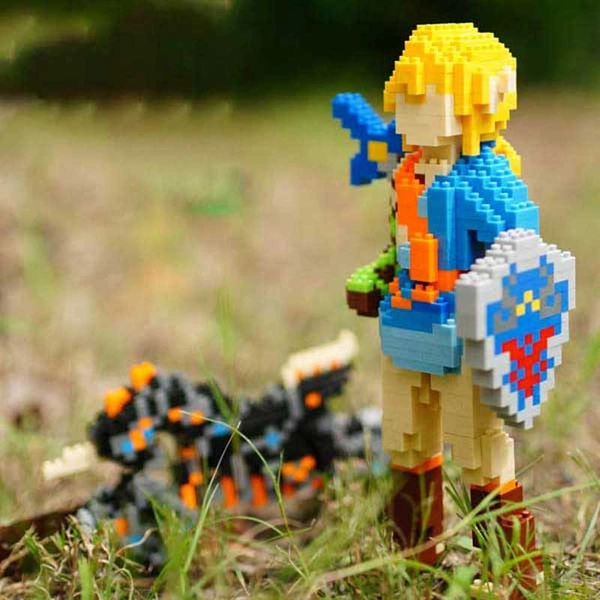 DIY Legend of Zelda Building Blocks BOTW Figure Mini Blocks Zelda Pixel Art Zelda Gifts - Link